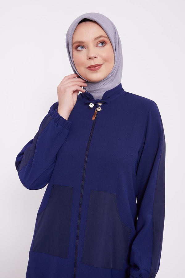 LevidorLevidor Lacivert Baskı Detaylı Ferace