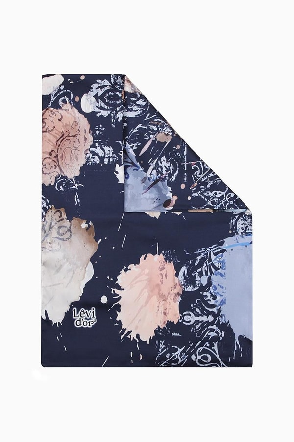 LevidorLevidor Lacivert Batik Görünümlü Twill Şal