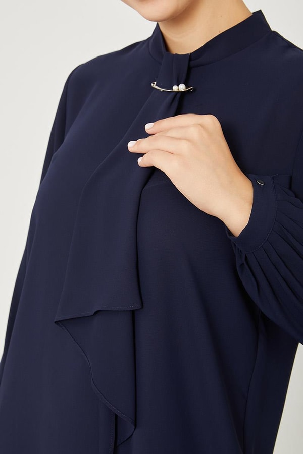 LevidorLevidor Lacivert Broşlu Tunik