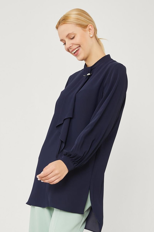 LevidorLevidor Lacivert Broşlu Tunik