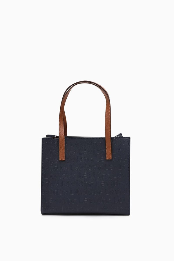 LevidorLevidor Lacivert Çapraz Askılı Monogram Baskılı Omuz Çantası