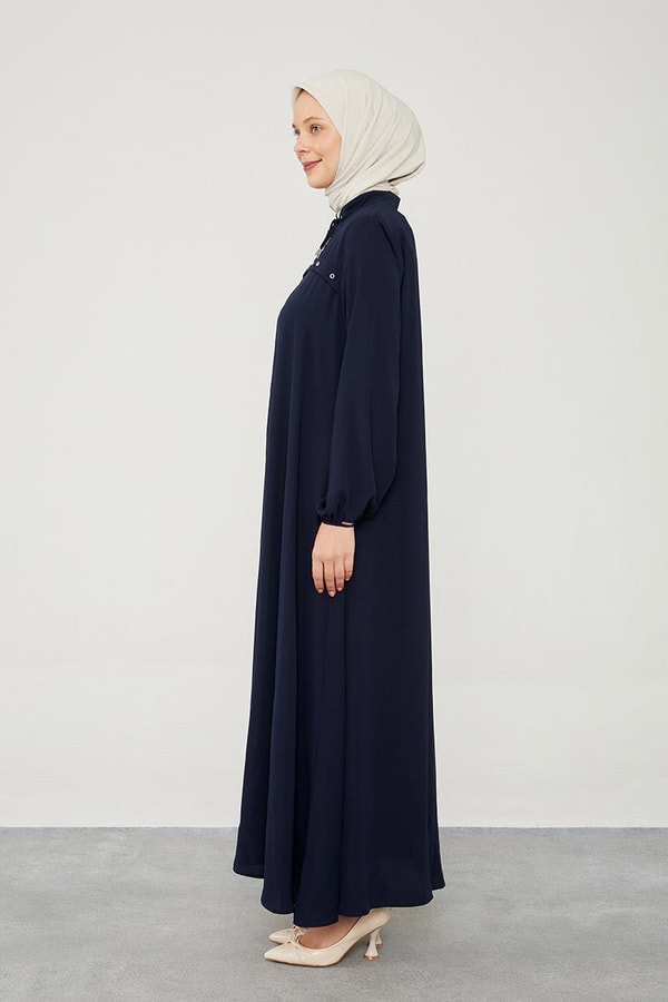 LevidorLevidor Lacivert Kuş Gözü Detaylı Ferace