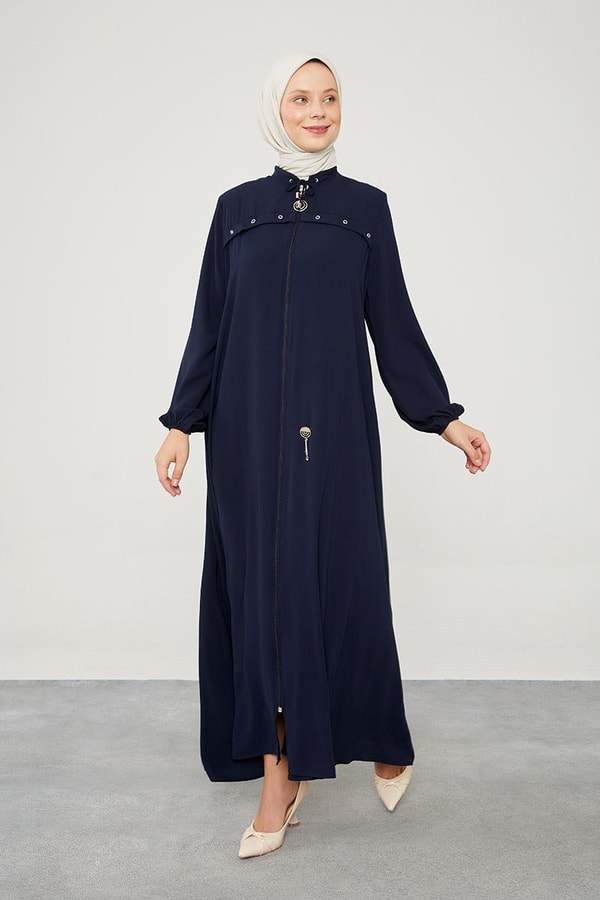 LevidorLevidor Lacivert Kuş Gözü Detaylı Ferace