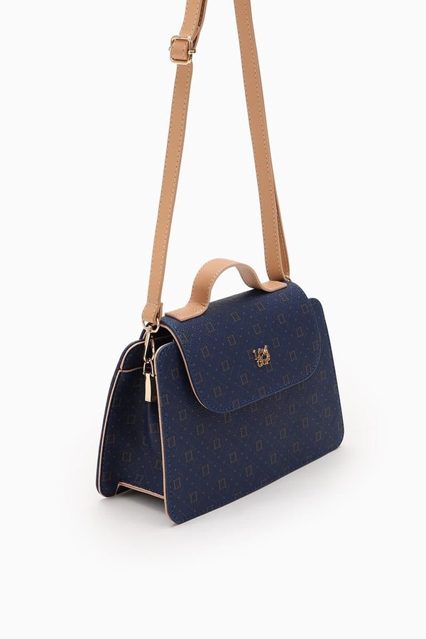 LevidorLevidor Lacivert Marka Baskılı Omuz Çantası