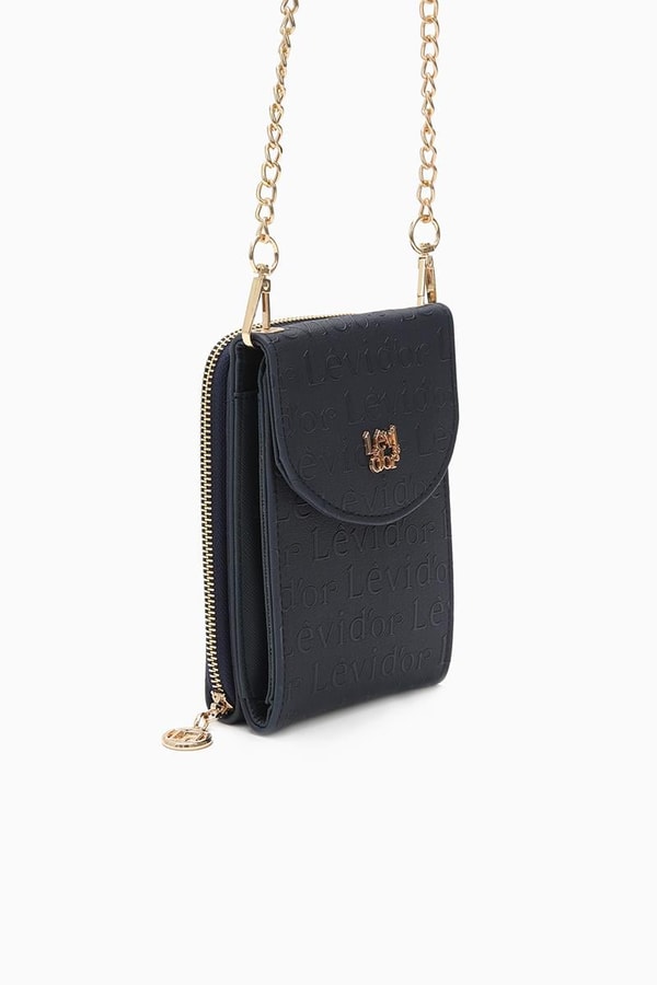 LevidorLevidor Lacivert Monogram Baskılı Cüzdan