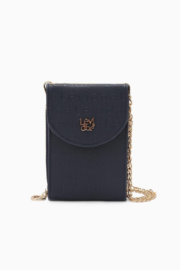 LevidorLevidor Lacivert Monogram Baskılı Cüzdan
