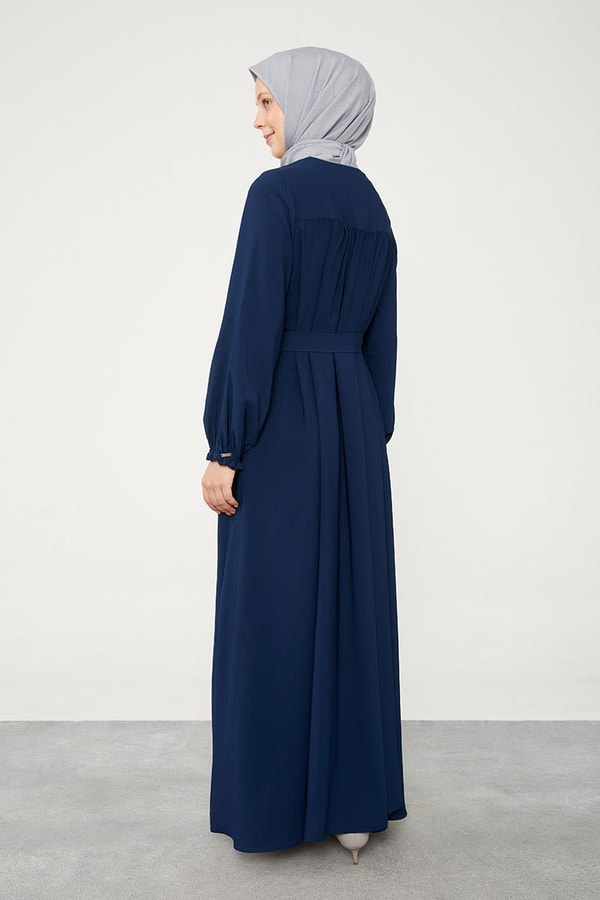 LevidorLevidor Lacivert Yakası Büzgülü Ferace