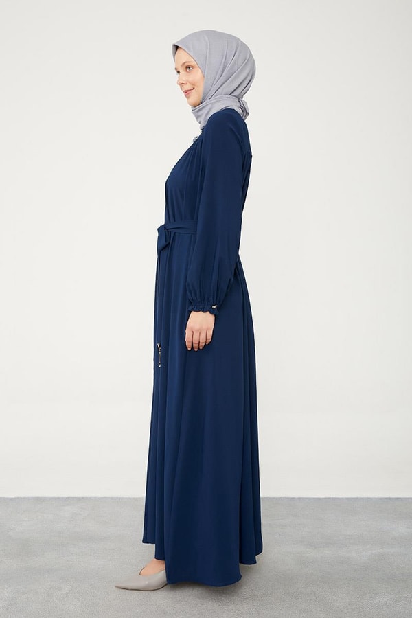 LevidorLevidor Lacivert Yakası Büzgülü Ferace