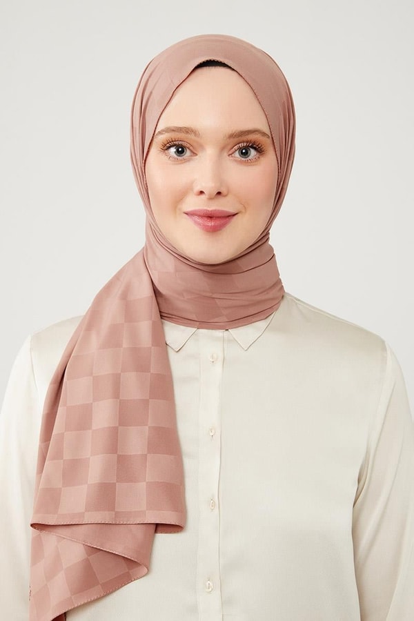 LevidorLevidor Leylak Dama Desen Jakarlı Elegance Şal