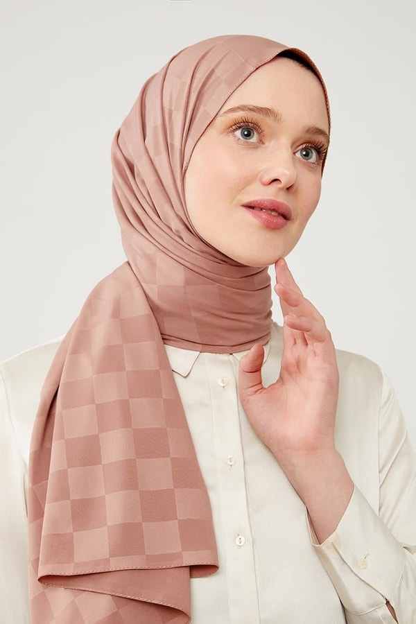 LevidorLevidor Leylak Dama Desen Jakarlı Elegance Şal