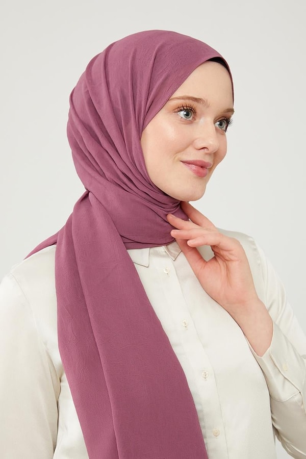 LevidorLevidor Leylak Düz Renk Frozen Krep Şal
