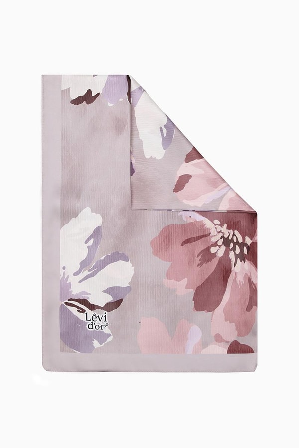 LevidorLevidor Lila Çiçek Baskılı Twill Şal