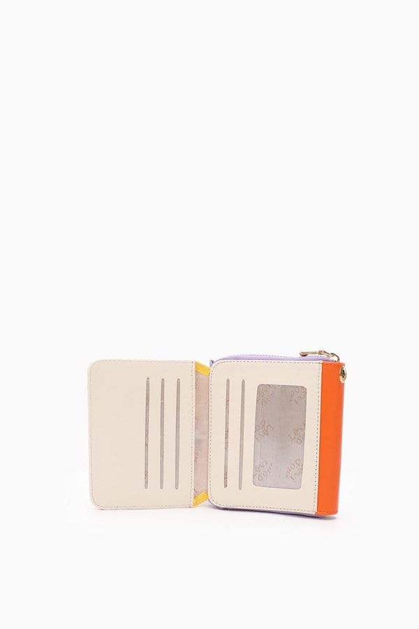 LevidorLevidor Lila Çok Renkli Çıtçıtlı Kartlık Bölmeli Mini Cüzdan