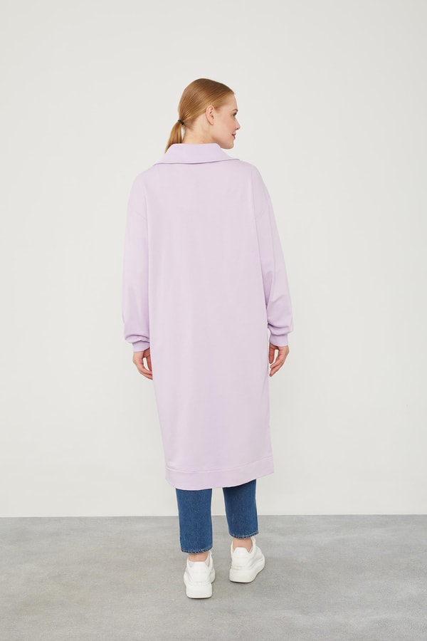 LevidorLevidor Lila Dik Yaka Fermuarlı Sweat