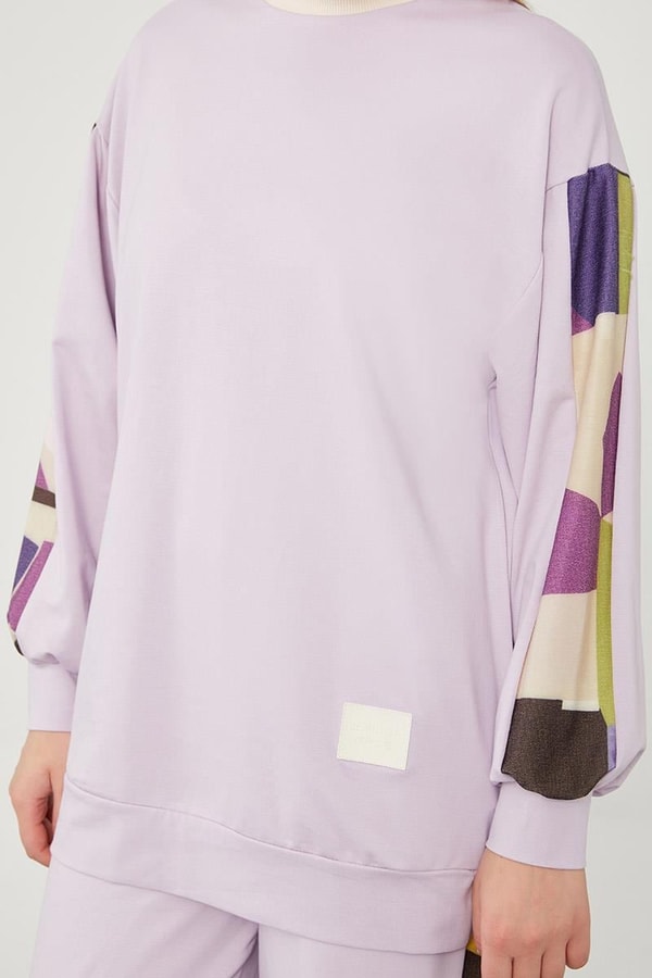 LevidorLevidor Lila Geometrik Desenli Spor Takım