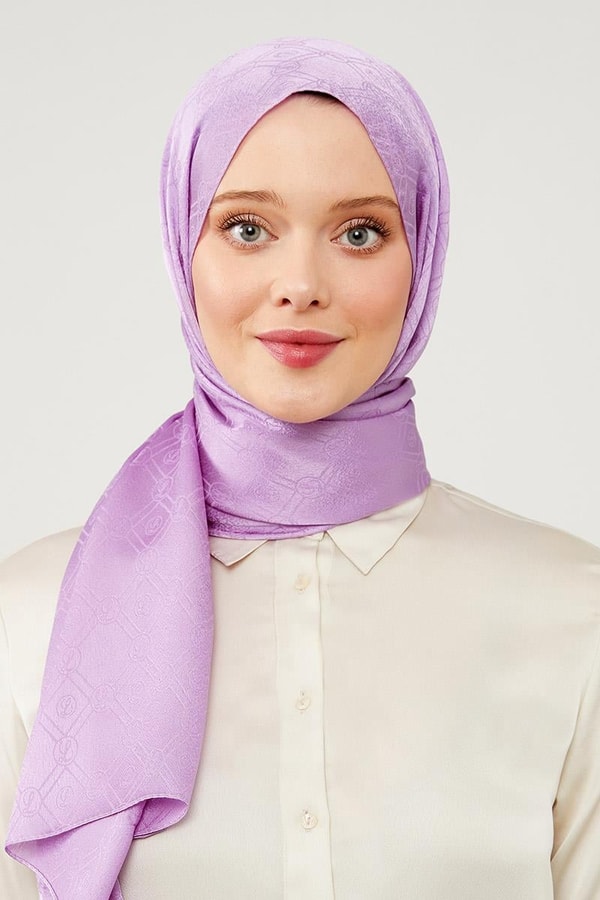 LevidorLevidor Lila Levidor Baskılı Jakarlı Elegance Şal