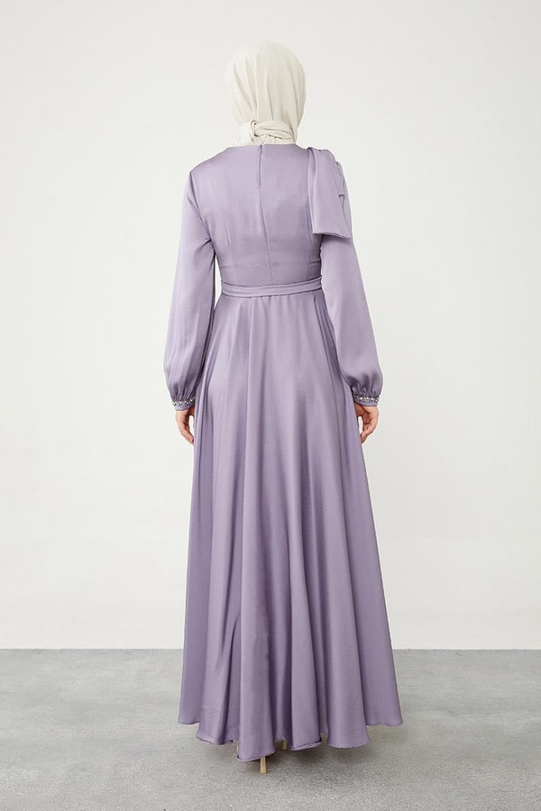 LevidorLevidor Lila Omuz Detaylı Elbise