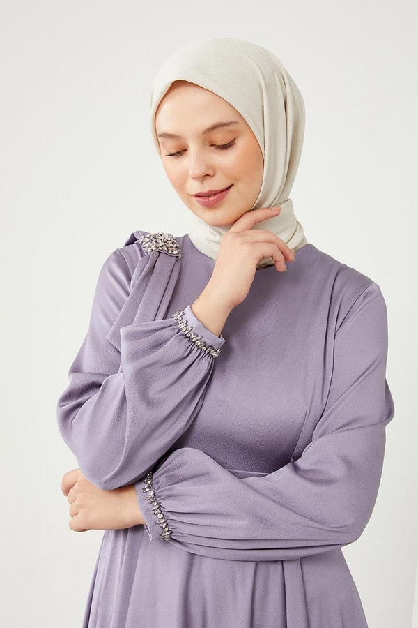 LevidorLevidor Lila Omuz Detaylı Elbise