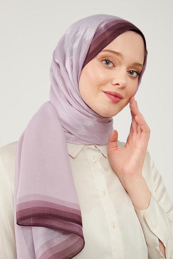 LevidorLevidor Lila Renk Geçişli Kehribar Şal