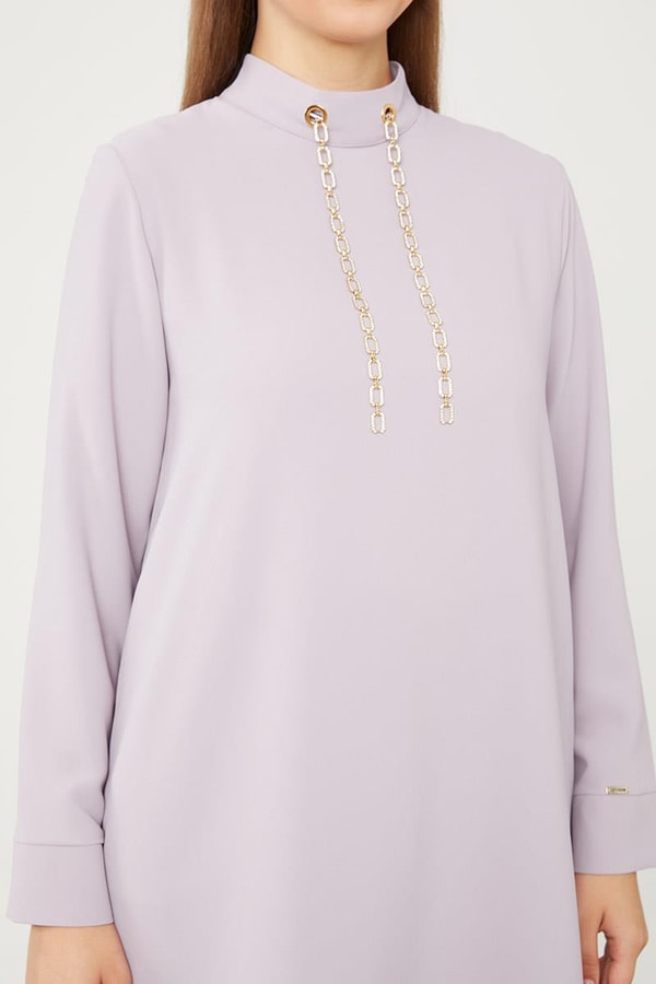 LevidorLevidor Lila Taş Zincir Aksesuarlı İkili Takım