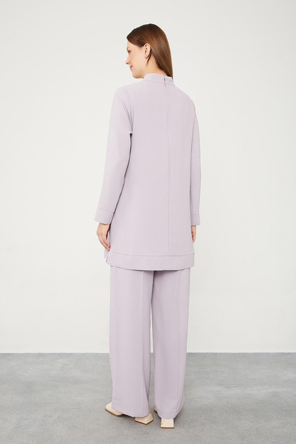 LevidorLevidor Lila Taş Zincir Aksesuarlı İkili Takım