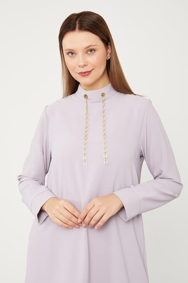 LevidorLevidor Lila Taş Zincir Aksesuarlı İkili Takım