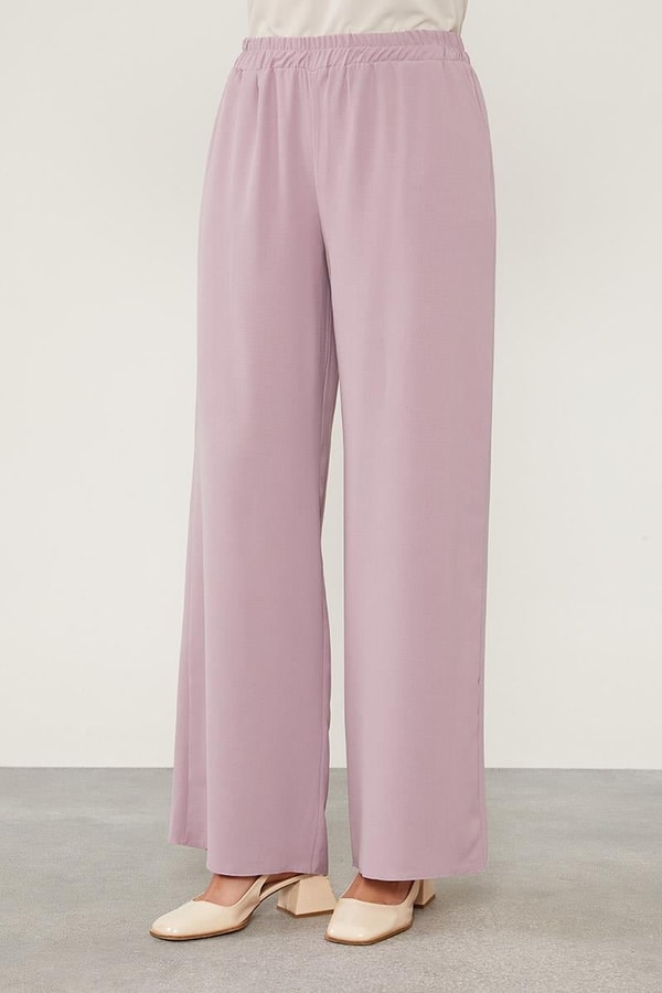 LevidorLevidor Lila Taşlı Çiçek Omuz Detaylı Tunik Takım