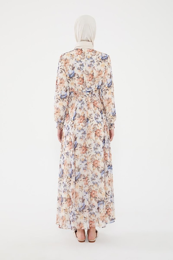 LevidorLevidor Mavi Çiçek desen şifon elbise