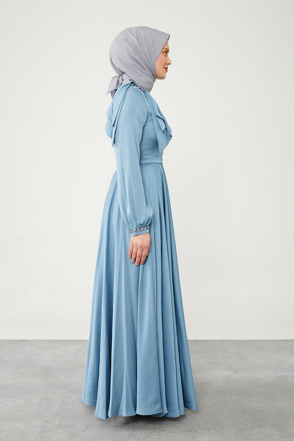 LevidorLevidor Mavi Omuz Detaylı Elbise