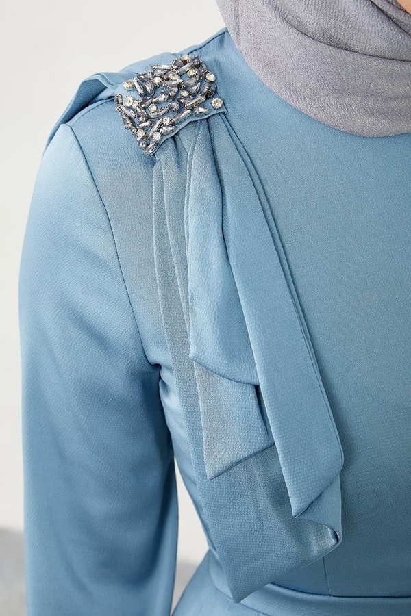 LevidorLevidor Mavi Omuz Detaylı Elbise