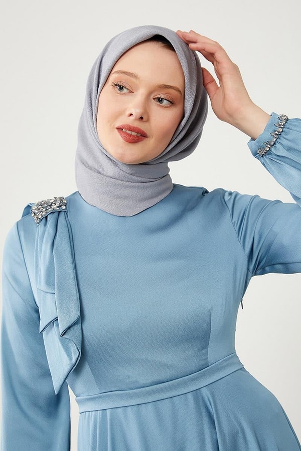 LevidorLevidor Mavi Omuz Detaylı Elbise