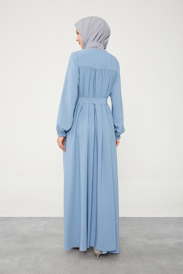 LevidorLevidor Mavi Yakası Büzgülü Ferace