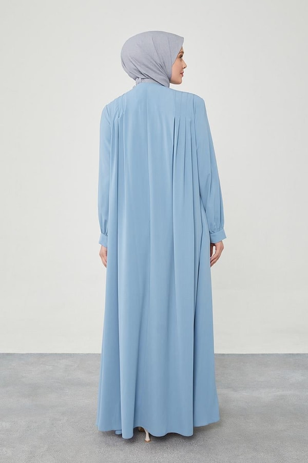 LevidorLevidor Mavi Yakası Düğme Detaylı Ferace