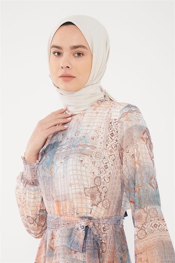 LevidorLevidor Mint Yeşili Çini desen elbise
