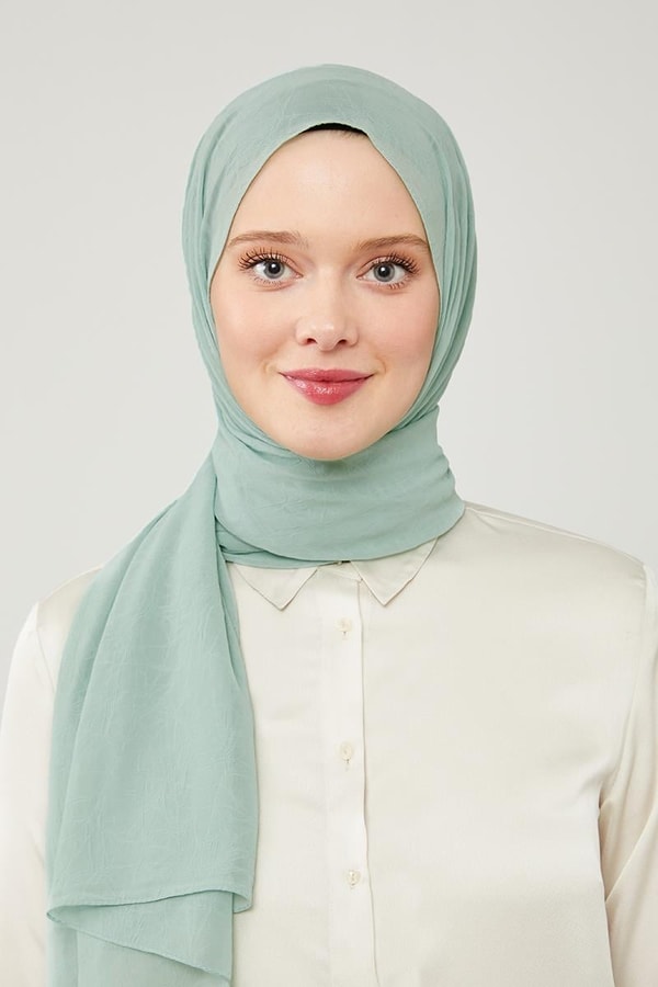 LevidorLevidor Mint Yeşili Düz Renk Frozen Krep Şal