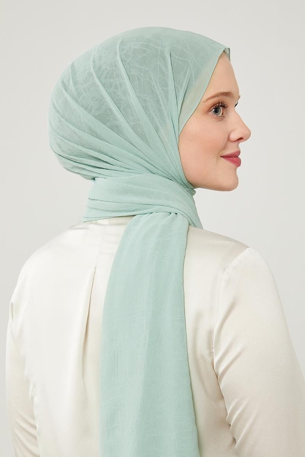 LevidorLevidor Mint Yeşili Düz Renk Frozen Krep Şal