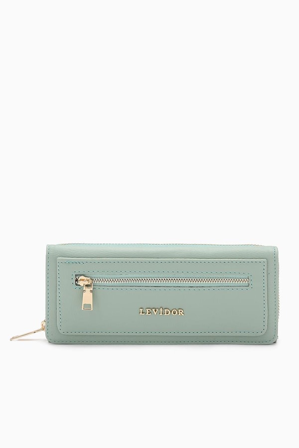 LevidorLevidor Mint Yeşili Fermuarlı Spor Cüzdan