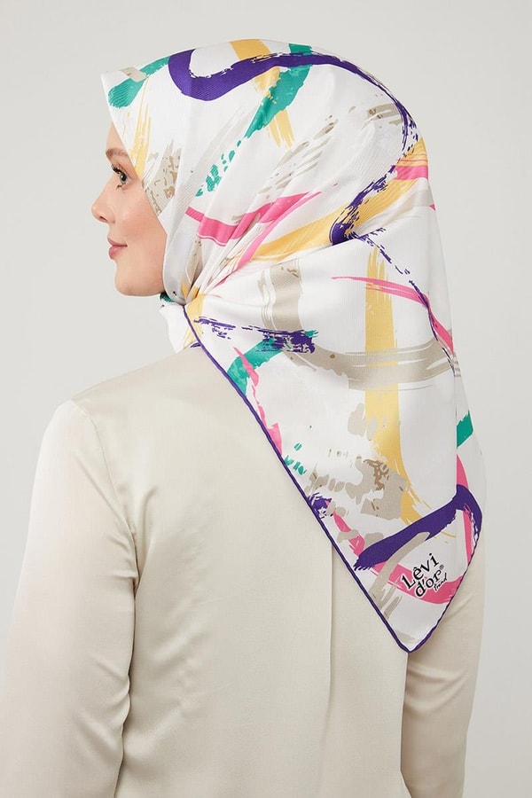 LevidorLevidor Mor Boya Desen Twill Eşarp