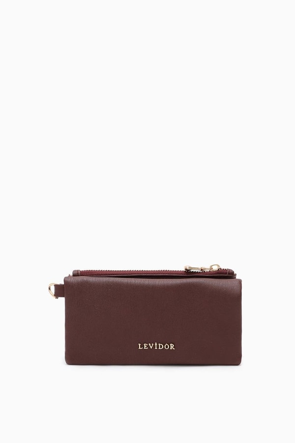 LevidorLevidor Mor Çıtçıtlı Fermuarlı Kartlık Bölmeli Cüzdan