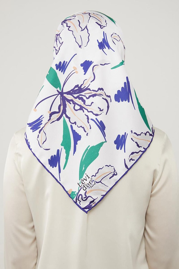 LevidorLevidor Mor Yaprak Desen Twill Eşarp