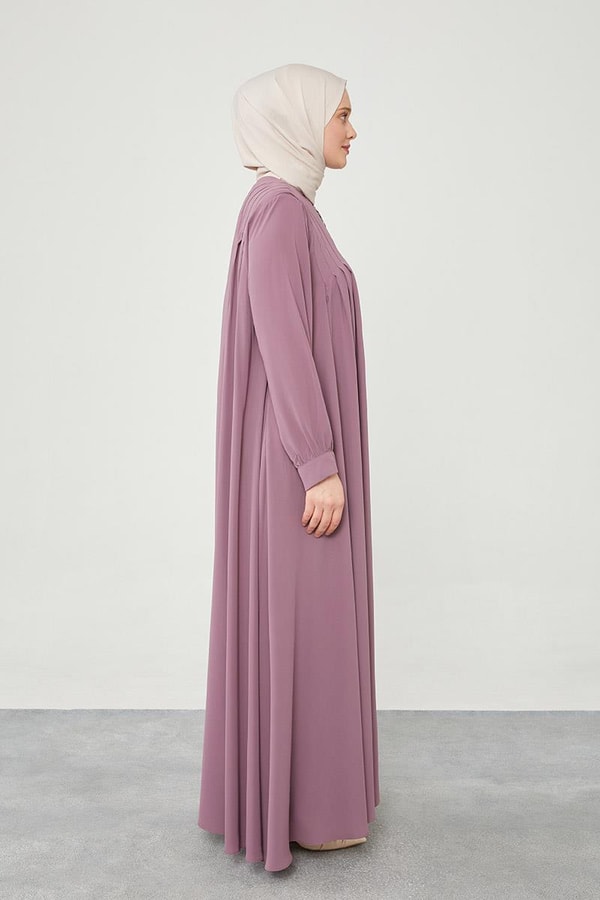 LevidorLevidor Mürdüm Yakası Düğme Detaylı Ferace