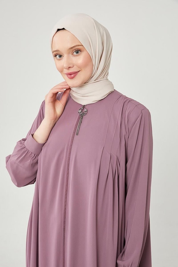 LevidorLevidor Mürdüm Yakası Düğme Detaylı Ferace