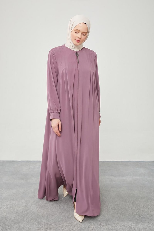 LevidorLevidor Mürdüm Yakası Düğme Detaylı Ferace