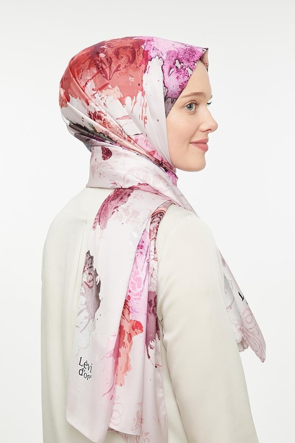 LevidorLevidor Nude Batik Görünümlü Twill Şal