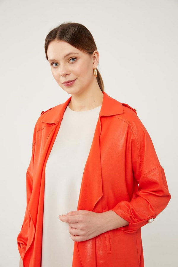 LevidorLevidor Oranj Apolet Detaylı Kısa Kap