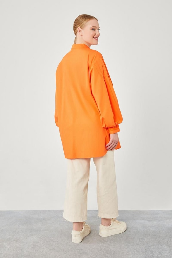 LevidorLevidor Oranj Balon Kol Kroşeta Detaylı Gömlek