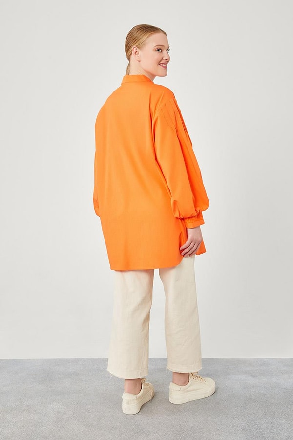 LevidorLevidor Oranj Balon Kol Kroşeta Detaylı Gömlek