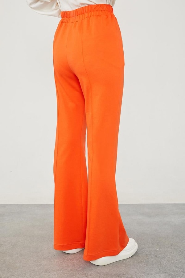 LevidorLevidor Oranj Beli Lastikli Kuşgözü Detaylı Pantolon