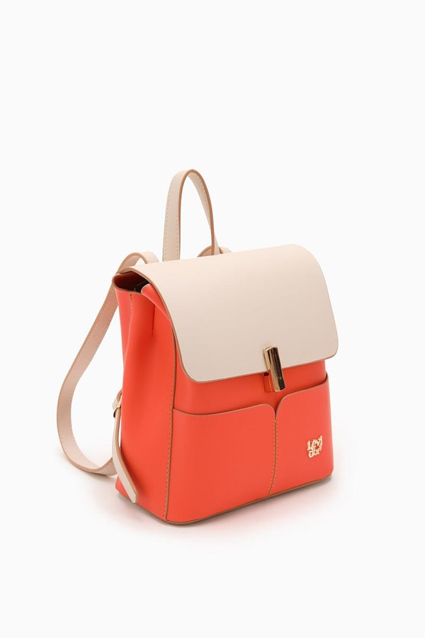 LevidorLevidor Oranj Çift Renkli Sırt Çantası
