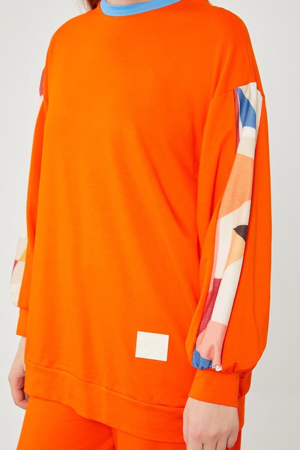 LevidorLevidor Oranj Geometrik Desenli Spor Takım